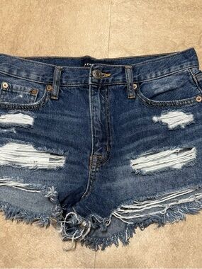 Aeropostale women’s Distressed Denim Shorts - Dark Blue